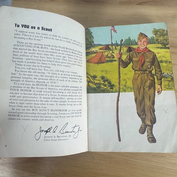 BSA Boy Scout Handbook 6th Ed. 2nd Print 1960 Norman Rockwell Cover - Picture 5 of 13